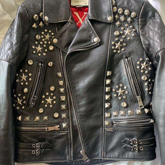 gucci studded leather jacket
